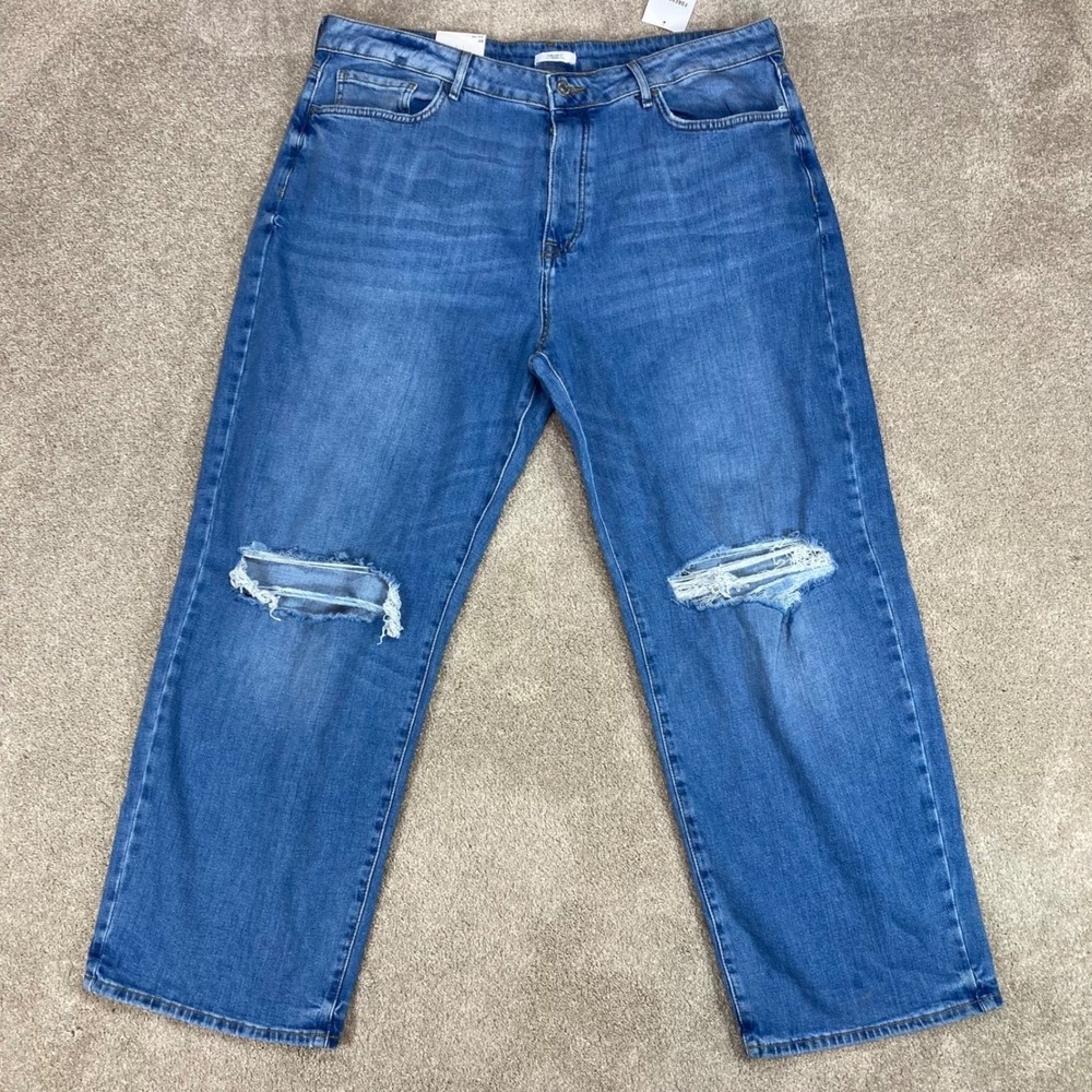 Forever 21 Loose Fit  Wide Leg Jeans Women 20 Blue 90s Hi Rise Relaxed Denim New